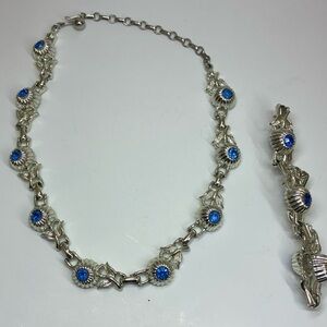 Elegant Silver and Blue Jewelry Set